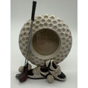 Golf-Themed 6-inch Photo 3x3 Frame w/Golf‎ Clubs, Shoes & Balls Heavyweight MINT